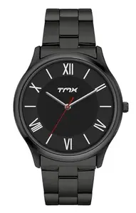 TMX Men Black Analog Round Brass Dial Watch- TM0TG7312T