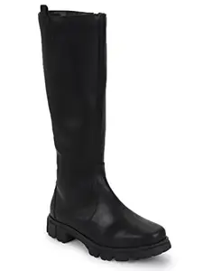 TRUFFLE COLLECTION Women's ST-1308 Black PU Boots - UK 7