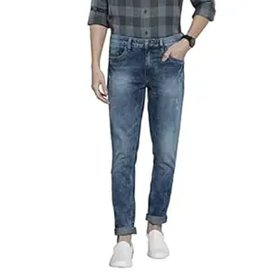 The Indian Garage Co Men Regular Fit Solid Mid-Rise Stretchable Jeans