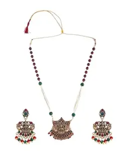 Long New Laxmi Necklace for Women – Traditional Indian Jewelry Symbolizing Prosperity and Abundance
