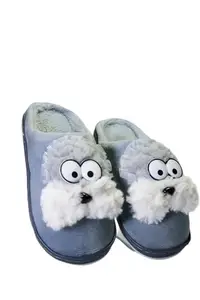 Indoor slippers for women (Grey, UK Footwear Size System, Adult, Women, Numeric, Medium, 5)