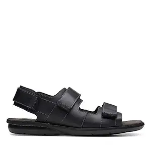 Clarks Men's Black Leather Outdoor Sandals-8 UK (42 EU) (26148456)