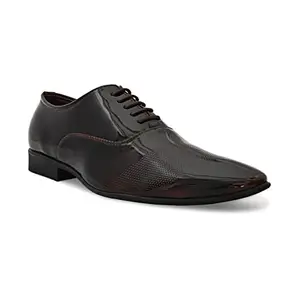 San Frissco Men's Formal Shoes Glossy Shine Lace Up Derbys Office Wear Footwear Soft Cushioned Footbed with TPR Sole Lightweight, Flexible and Stylish for Wedding and Parties - 9 (Pine)