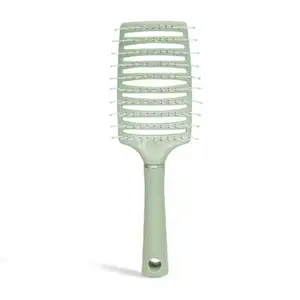 BlackLaoban Hairdressing Vent Feature Plastic Handle Magic hollow design Spare Ribs Comb Detangling Hair Brush For Blow Drying, Curling For Women & Men (Green)