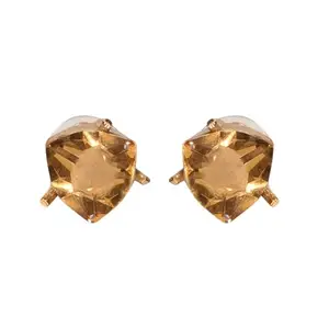 XPNSV Luxury Deep Yellow Pyramid Crystal Stud Earrings | Anti Tarnish, Light Weight, Handmade | Daily/Party/Office Wear Stylish Trendy Jewellery | Latest Fashion for Women, Girls and Her