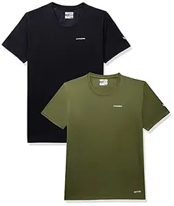 Charged Active-001 Camo Jacquard Round Neck Sports T-Shirt Navy Size 2Xl And Charged Endure-003 Chameleon Spandex Knit Round Neck Sports T-Shirt Olive Size 2Xl