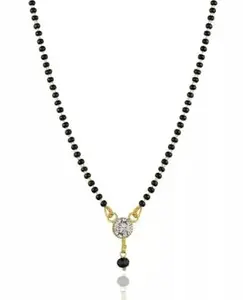 one Stone and three stone Pendant Necklace Black Beads Mangalsutra For Women With Extendable Chain combo Mangalsutras