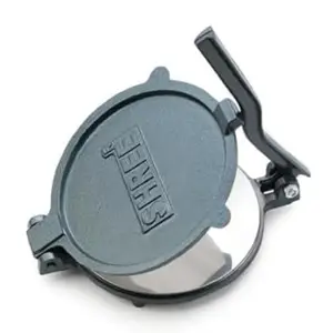 Pinzano 7-Inches Pre-Seasoned Alluminium Manual Roti Maker Press, Chapati Maker, Puri Maker, Empandas & Pathiri Press, Poori Press, Tortilla & Quesadilla Press(Black) (BLACK)