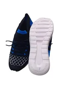 IDR Footwear Men's Latest Stylish Casual Shoes Stripe Dark Blue Size-9