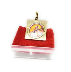 Ayurved Ashtadhatu Maa Saraswati Yantra Locket In Square Gold Plated For Concentration On Your Studies