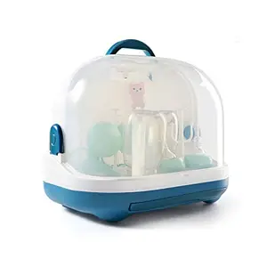 Adore Pro Hurricane 2 in 1 Baby Bottle Drying Rack & Storage Box with Lid & Handle (Blue)