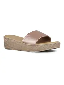 Inc.5 Womens Rose Gold Casual Solid Round Toe Wedge Heels