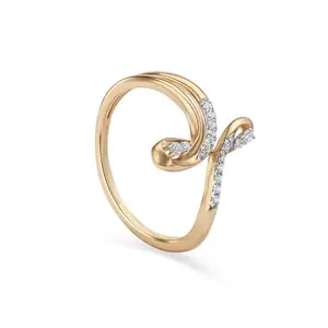Mia by Tanishq Flowing Sparkle 14 Kt Gold & Diamond Finger Ring (553023FEKNAA092JD000096, 2.086)