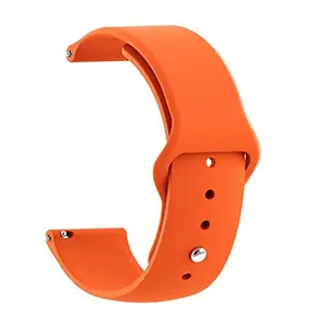 22MM Silicon Watch Strap For FOSSIL SPORT & Compatible With Other 22mm Watches (ORANGE)