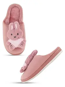 Walkfree Women Casual Bedroom Bedroom Slippers, Ideal for Women (CC-6384-Peach-40)