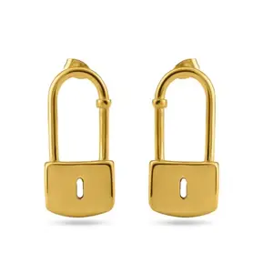 PALMONAS Modern Lock Drop Earrings for Women - Gift for Girls & Women | Waterproof & Anti-Tarnish Earrings Earrings