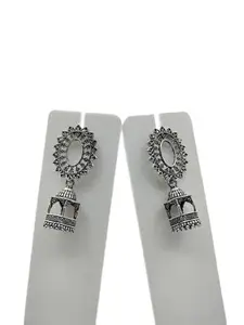 SILVER Stylish Western Austrian Crystal Earrings for Women and Girls (11857er), Silver