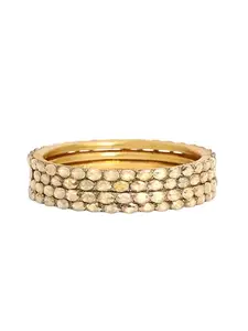 Adwitiya Collection Women Set of 4 Gold Plated Stone Studded Bangles(2.6)