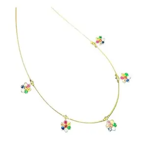 navrabeads Radiant Prism: AD Flower Pendant on Invisible Wire, Multicolor Elegant Jewelry for Women