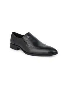 ALBERTO TORRESI Leather Slip-On Formal Shoes for Men, Stylish & Comfortable, Perfect for Office & Special Occasions - Black - 8 UK/India