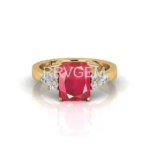 RRVGEM Natural Ruby RING 9.50 Carat Certified Handcrafted Finger Ring With Beautifull Stone manik RING Gold Plated for Men and Women