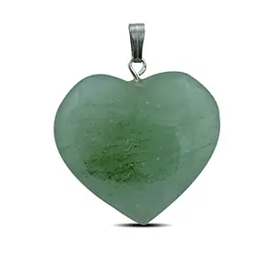 Reshamm® Green Aventurine Light Green Color Crystal Stone Pendant Locket UNISEX. Reiki Healing with Natural Crystal stone Jewellery with Silver Color frame 1 pc.