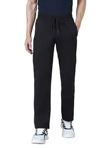 TECHNOSPORT Men Solid Slim Fit Sports Trackpants Techno Dry UPF50+ Polyester Mid Rise Drawstring Track Pant for Men Gym Workout Joggers Casual Quick Dry