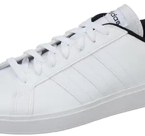 Adidas Men Synthetic Grand Court Base 3.0 M, Tennis Shoes, FTWWHT/STRBLU/FTWWHT, UK-6, White
