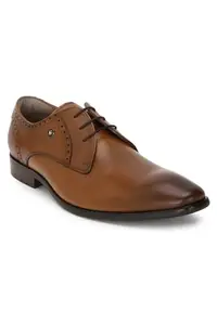 Louis Philippe Men Brown Leather Lace Up Shoes