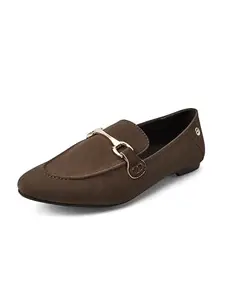 ELLE Women Loafer,Brown,UK-4