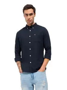 THE BEAR HOUSE Men's Slim Fit Grey Solid Casual Shirt