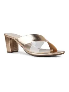 Inc.5 Womens Rose Gold Transparent Round Toe Heels