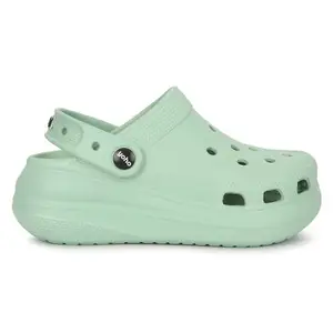 YOHO High Heel Clogs for Women | Cushioned Footwear | Lightweight | Waterproof Clogs for Women Pastel Green