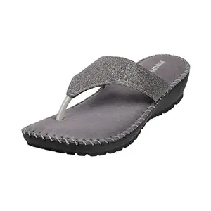 Mochi Women Gun Metal Flat Comfort Slip-on UK/5 EU/38 (44-1827)