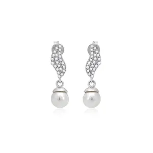 925 Sterling Silver Elegant Natural Pearl Earrings | Gifts(studs, danglers, drop earrings)for Women & Girls | Certificate of Authenticity & 925 Stamp | 1 year plating Warranty* | March By FableStreet
