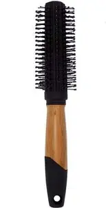 Foreign Holics Professional Wooden Style Round Soft Bristle Hair Brush For Men and Women (Pack of 1)