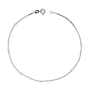 LeCalla 925 Sterling Silver BIS Hallmarked Anklets for Women and Girls 1 Piece