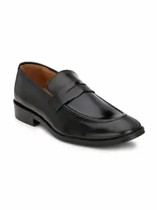 HiREL'S Men Black Leather Slip On Mocassion Shoes 11