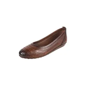 Mochi Women's Rust Casual Leather Laser Cut Slip-On Ballerinas UK/3 EU/36(31-752)