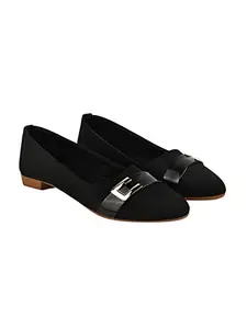 Shoetopia Comfortable Stylish Black Ballerinas for Women & Girls /UK5