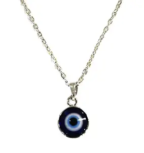 La Belleza Blue Cats Evil Eye Pendant with Chain for Men and Women
