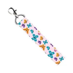 ISEE 360® Cute Butterflies Lanyard Bag Tag with Swivel Lobster for Gift Luggage Bags Backpack Laptop Bags Travelers Students Worker L X H 5 X 0.8 INCH