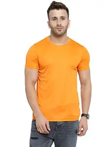 Scott International Men's Lightweight, Quick Dry, Regular Fit Half Sleeves Dryfit Round Neck T-Shirt (AWGDFT-OR-L_Orange_L)