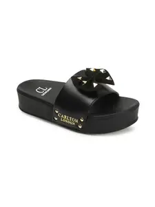 Carlton London Women Sandal Colour- Black, Size-UK-6