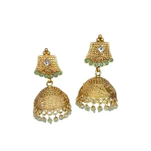 Antique Gold Tone Traditional Jhumki Earring