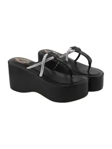 Shoetopia Women's P-34 Heeled Sandal-8 Kids UK (P-34-Black)-EU41