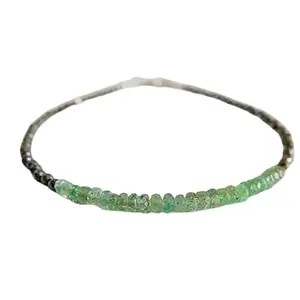 LKBEADS Natural Round Shape Smooth Cut Beads Stretchable Bracelet for Men & Women Emarlad & Pyrite Rondelle Faceted & Smooth Multicolor 7 Inch Bracelet