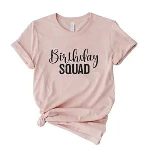 Birthday Squad T-Shirts for Your Family & Friends (in, Alpha, 2XL, Regular, Peach)