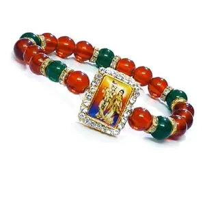 ASTROGHAR Shri Radhe Krishna Ji Jircon Finished Lucky Charms Red bracelet