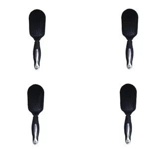 G Krishna Naturals Small Paddle Silver Hair Brush for Women & Men | Durable Long Lasting Wood Kangi for Natural Hair Growth (Pack of 4)(GKNH4-07)